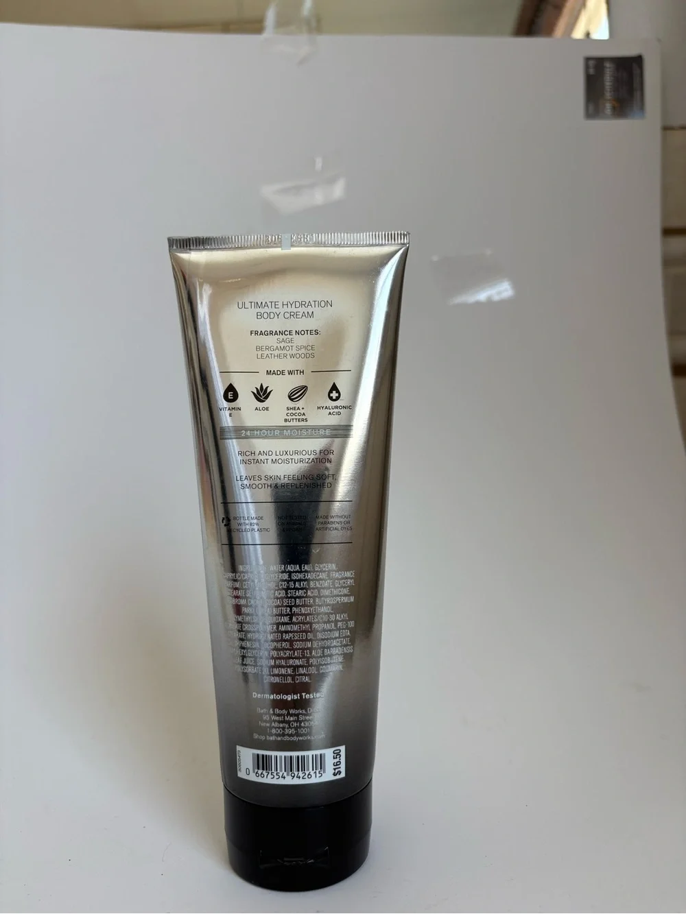 Bath & Body Works Graphite Ultimate Hydration Body Cream - Silver/Black